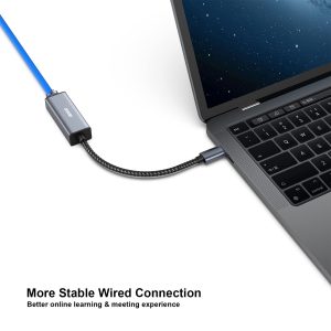 BENFEI USB-C to Ethernet Adapter Gigabit RJ45 LAN (Thunderbolt 3/4 Compatible, Grey) - Image 3