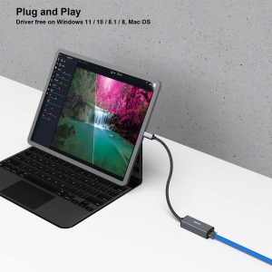 BENFEI USB-C to Ethernet Adapter Gigabit RJ45 LAN (Thunderbolt 3/4 Compatible, Grey) - Image 5