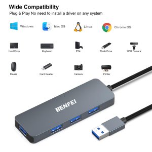 BENFEI USB 3.0 Hub 4-Port Ultra-Slim Expander (5Gbps, Aluminum Alloy) - Image 7