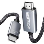 BENFEI USB-C to HDMI Cable 4K@60Hz Aluminum Shell Nylon Braided (3 Feet, Grey)