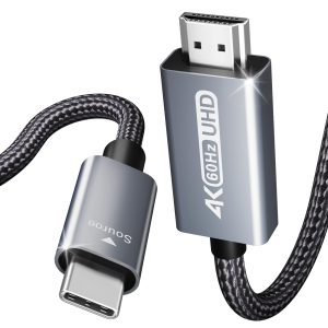 BENFEI USB-C to HDMI Cable 4K@60Hz Aluminum Shell Nylon Braided (3 Feet, Grey) - Image 1