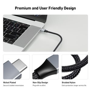 BENFEI USB-C to HDMI Cable 4K@60Hz Aluminum Shell Nylon Braided (3 Feet, Grey) - Image 5