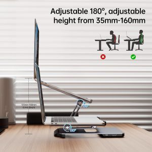 BENFEI Laptop Stand with USB-C 6-in-1 Docking Station (HDMI 4K@60Hz, 4x USB 3.0, 100W PD) - Image 6